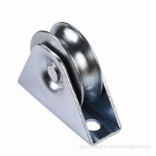 Sliding gate wheel with external bracket